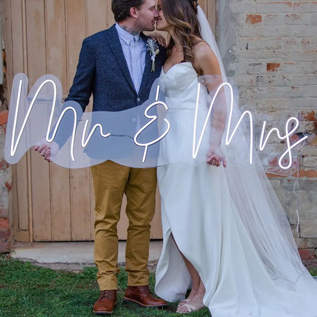 Event Decoration Mr And Mrs Neon Signage Mr & Mrs Flexible Wedding Led Soft Neon sign Letter Custom Mr&Mrs
