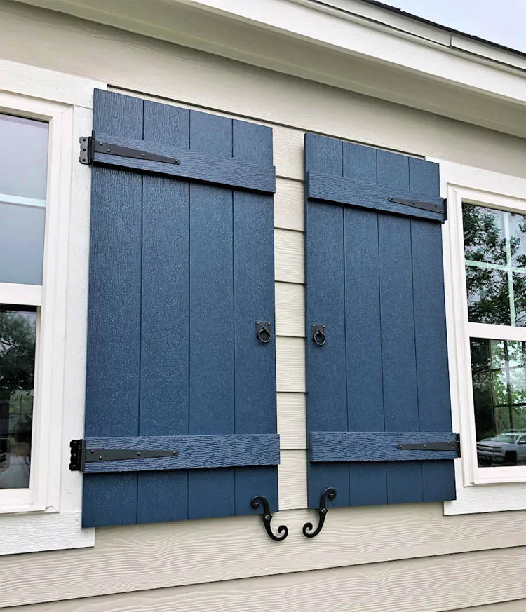 Black Shutter Dog Holders 6.5 Inches Long Antique Decorative S Style External Shutter Tieback Hardware Including Mounting Screw