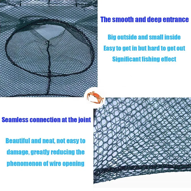 Portable foldable 6 holes automatic best quality carp landing folding fishing net throw for fish cages