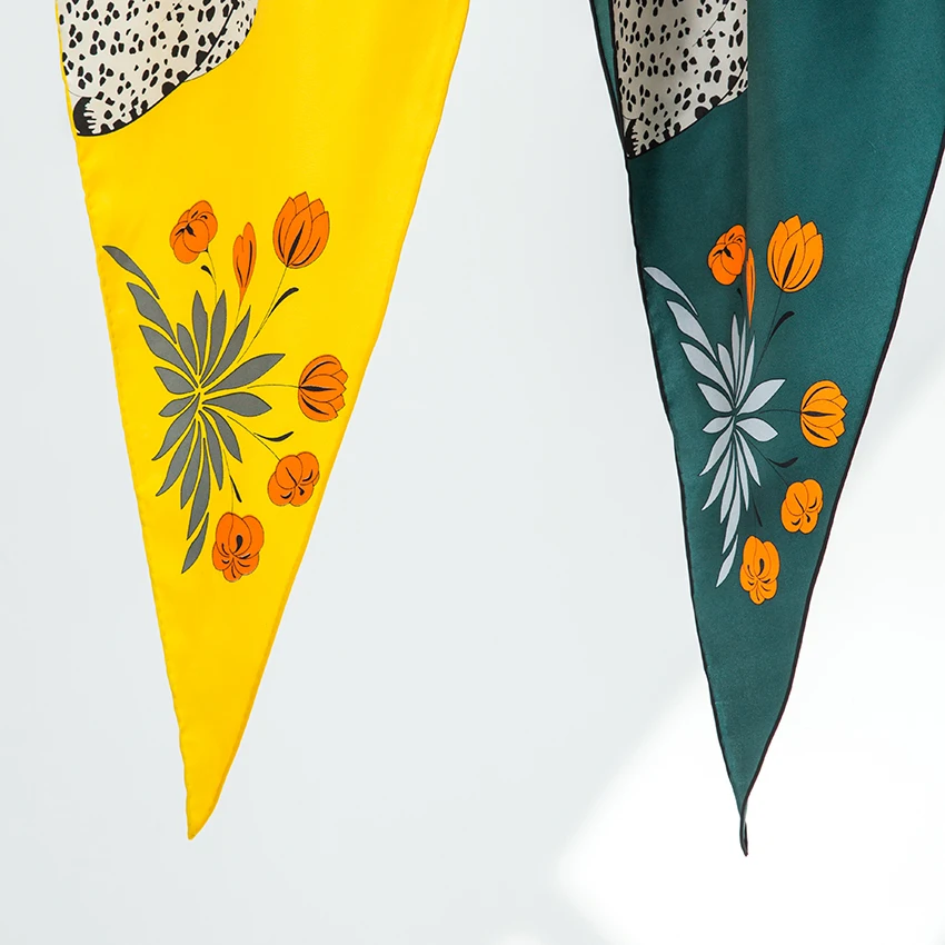 Premium Quality Made in Hangzhou 90x90cm custom twill Silk square scarf  classic carre