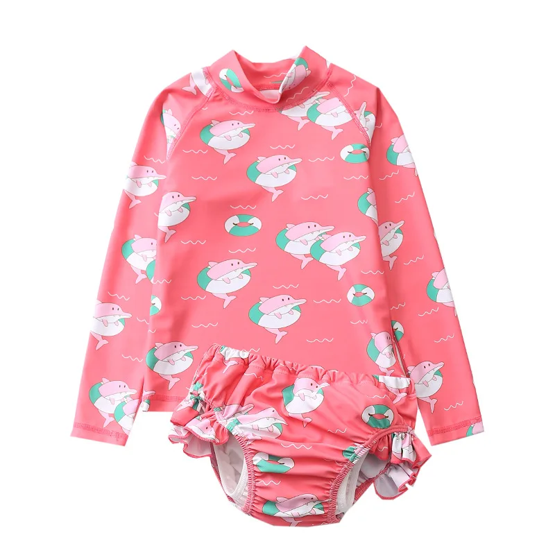 Baby swimsuit waterproof and leakproof girls long-sleeved swimming pool special urine-proof baby girl children swimsuit