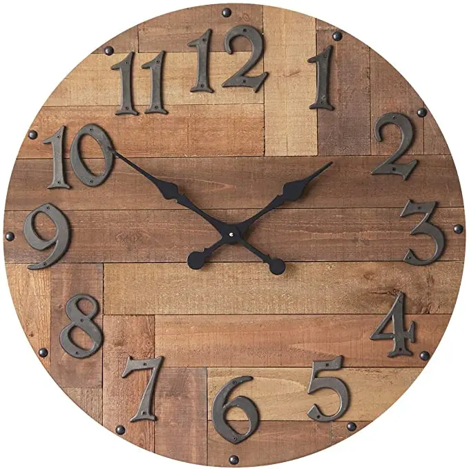 
Antique Wooden clock, Personality Creative Number, Battery Style Crafts Color Design 