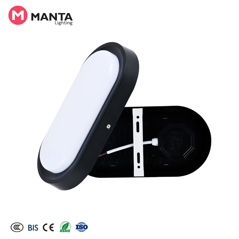 Outdoor Ceiling Wall Oval Round LED Moisture-Proof Lamp IP65 Waterproof Bulkhead Light