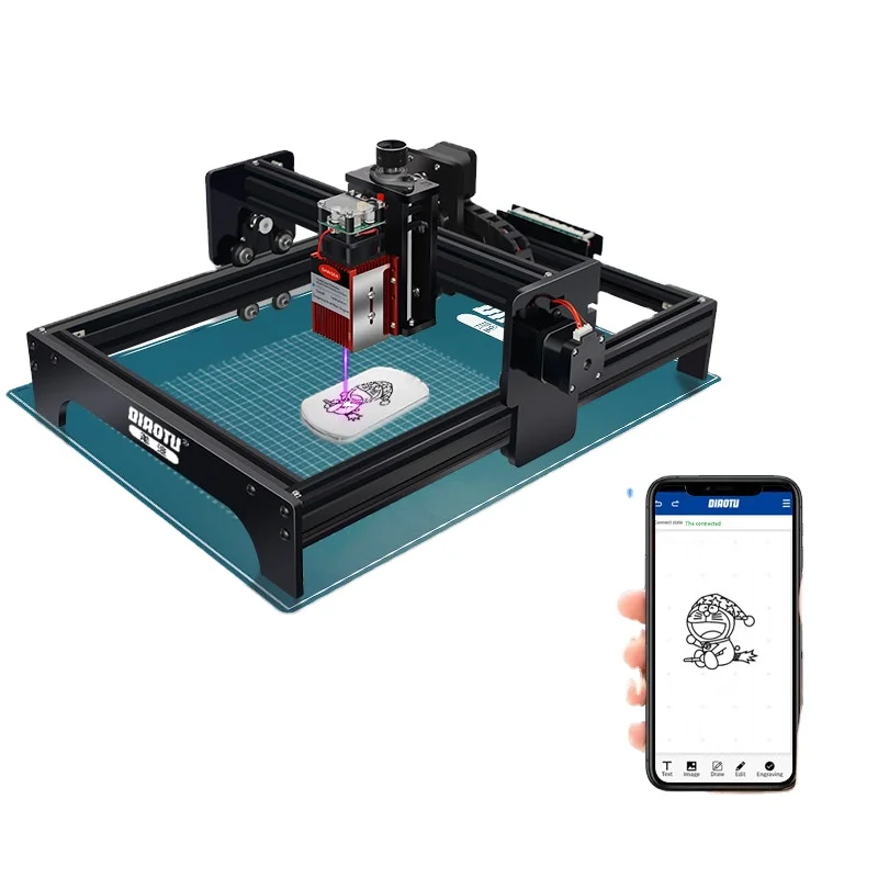 Diaotu T1 Laser Engraving Machines cylindrical laser engraver for cup bottle cylinder Y-axis Rotary Roller For Cans Eggs