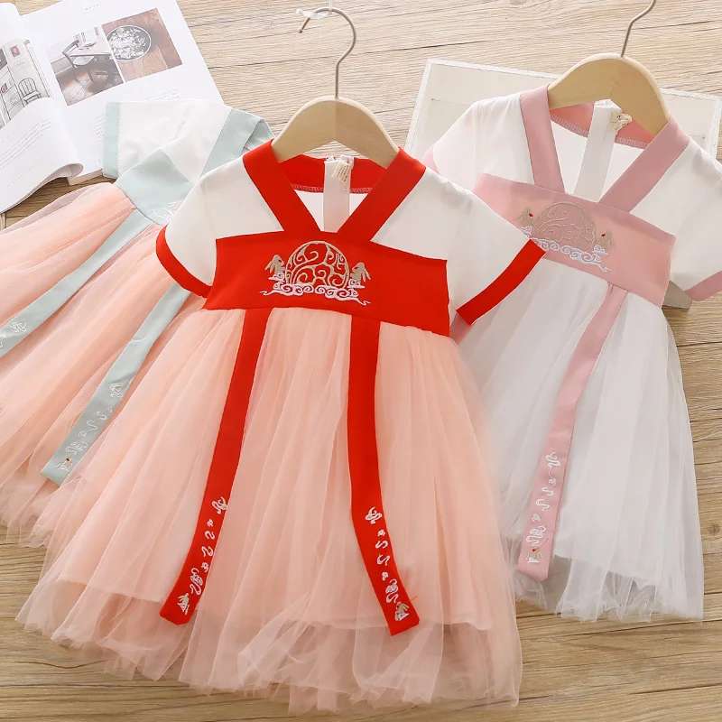 China Manufacturer Beautiful Summer Children Dress Embroidery Design Ribbon Flower Girl Dresses From Online Shop