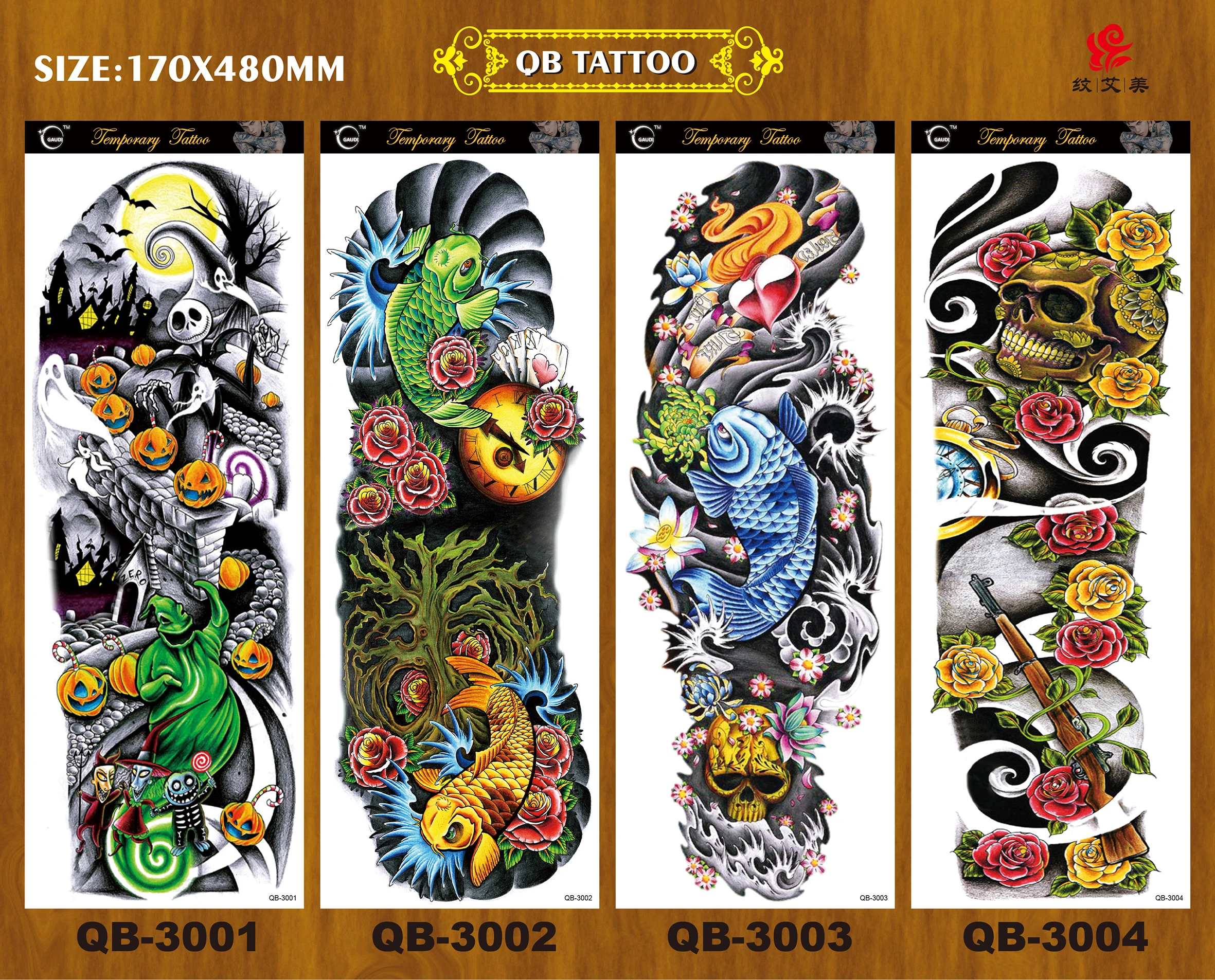 New Design Super Large Size Black Full Arm Sleeve Tattoo