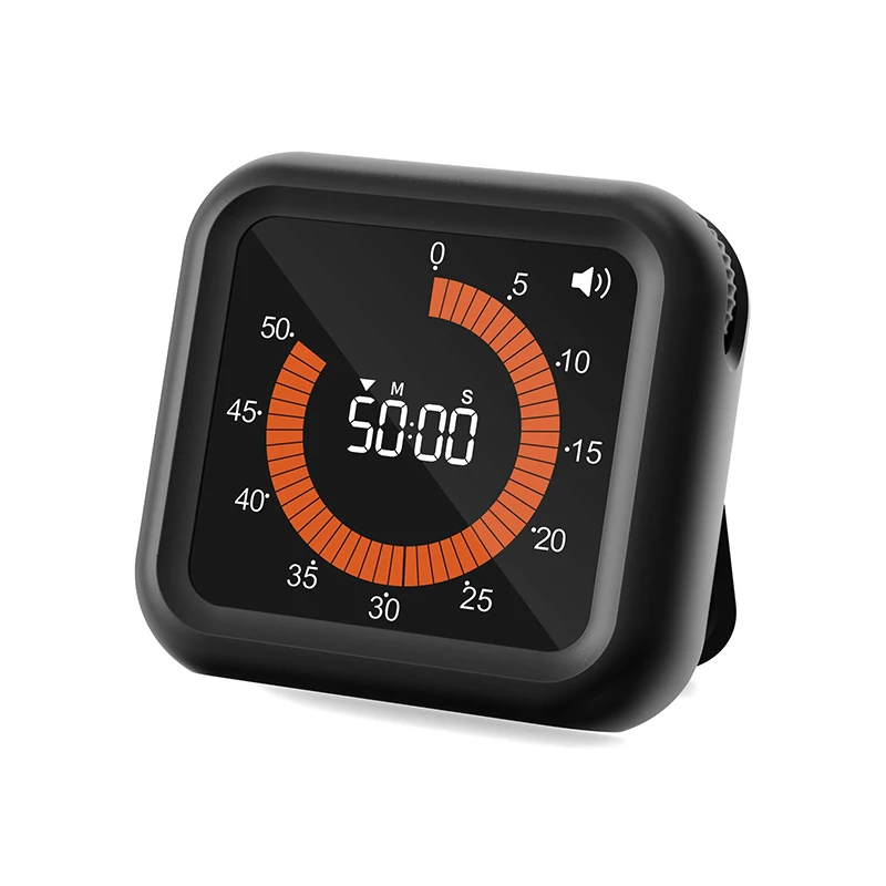 J&R 12 Hours Mute Loud Type-C Rechargeable Digital Magnetic Visual Timer for Kitchen Classroom Office