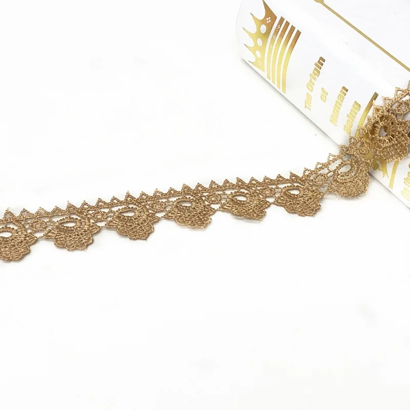 Solid Color Border Guipure Rope Lace Trim Polyester Embroidery Lace For Garment Cross Thread Design