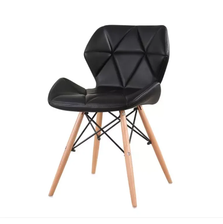 
Modern Cheap Wooden Legs White PU Leather Covered Restaurant Hotel Replica Nordic Butterfly Barber Dining Cafe Leisure Chair 
