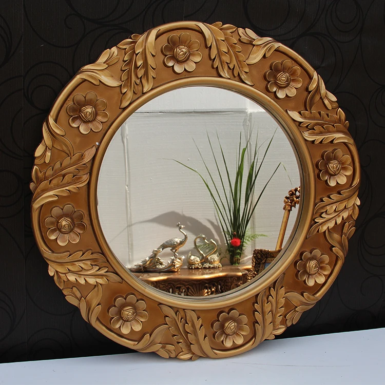 Large Antique Bathroom Decorative Wall Hanging Round Hotel Mirror With the White