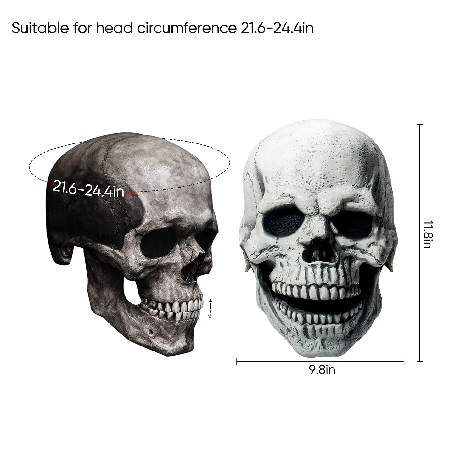 Halloween Movable Jaw Skeleton Cosplay Horror Full Head Mask Costume Props Latex Mask Halloween Mask
