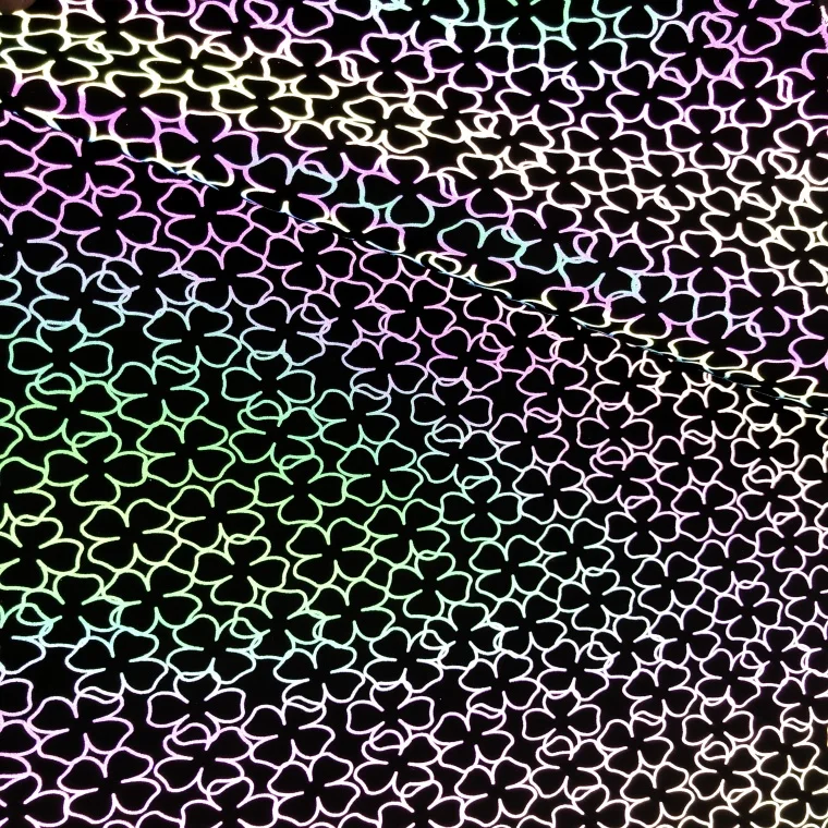 Custom Vinyl Print Custom Printing Reflective Vinyl Leather Fabric Four Leaf Clover