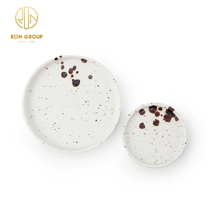 Restaurant Decoration Tableware Snack Saucer Plates Dishes Set splash ink porcelain round Mini Ceramic Appetizer Serving Dishes