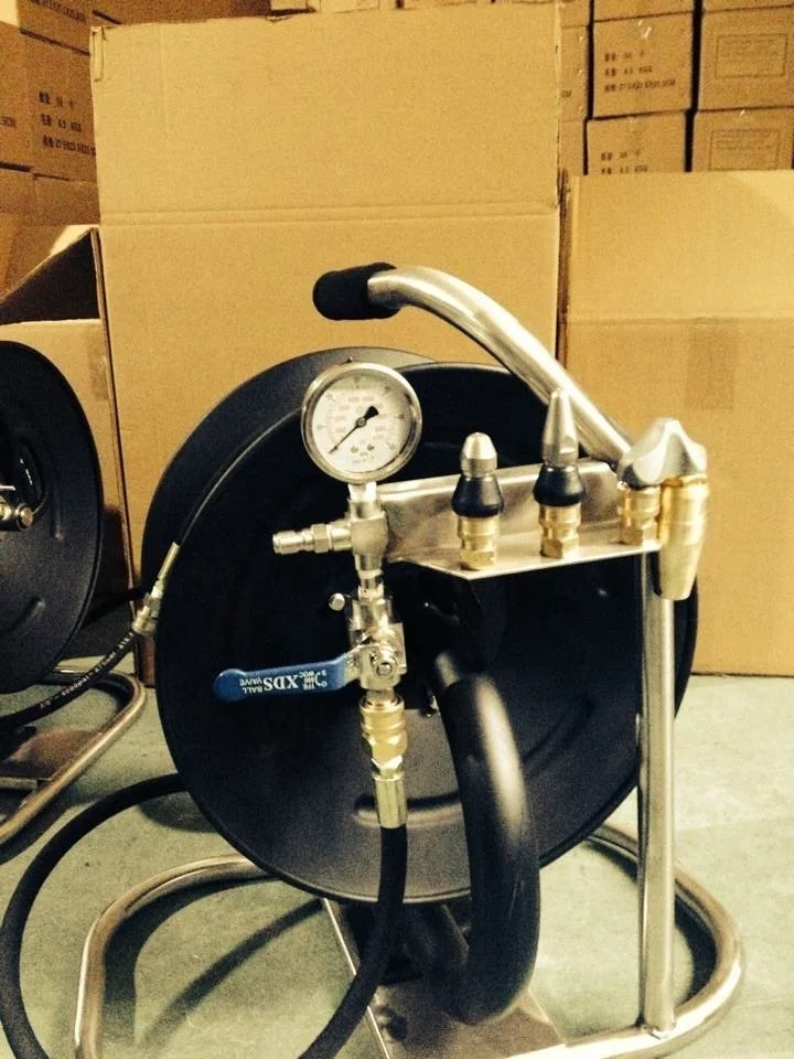 SS Hose Reel for High Pressure Water Hose with water mouse nozzle set