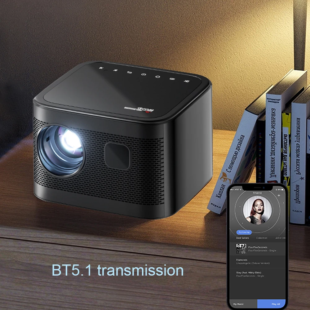 Auto Focus Y8 Android TV Smart 4K Projector 5G WiFi BT5.1 1+8G 8000 Lumens Full HD LCD LED Dust-free 1080P Portable Projectors