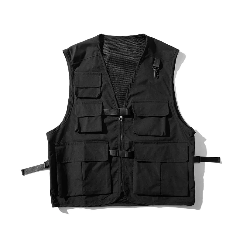 Мужская функциональная многофункциональная тактическая жилетка в стиле хип-хоп большого размера