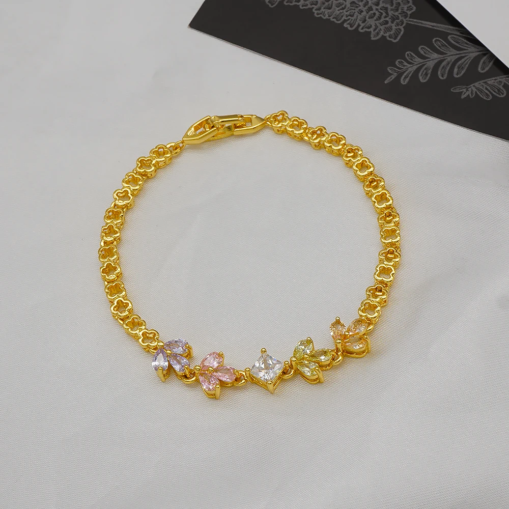 Special design bracelet  luxury high fashionwomens bracelets wedding flowers jewelry gold plated S53