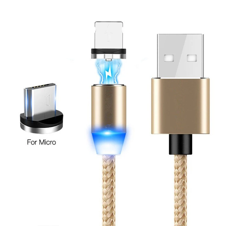  1 м сотовый телефон 3 в Магнитный Плетеный зарядный Micro Usb кабель высокого качества для быстрой