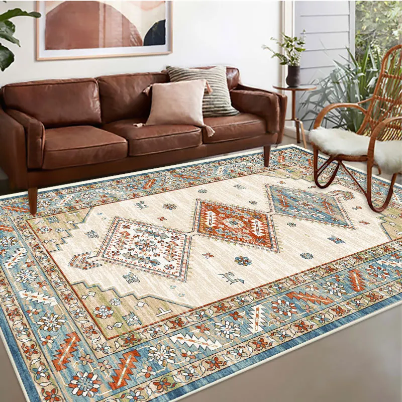 Carpets Persian Vintage Carpet for Living Room Bedroom Mat Non Slip Area Rugs Absorbent Boho Ethnic Retro Carpet