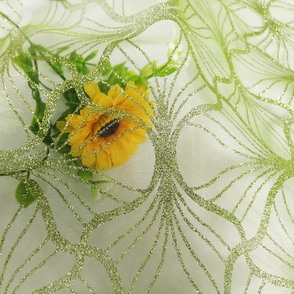 Festival foliage Flower Wrapping Metallic Organza Fabric Gift Wrap material