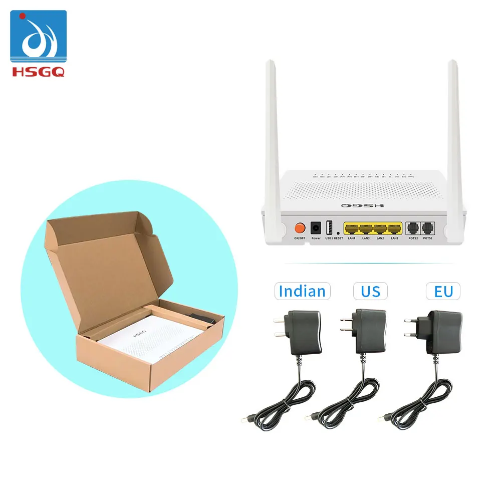  HSGQ-X422W 4GE + 2VOIP двухъядерный процессор Wi-Fi EPON GPON GEPON XPON ONU ONT Совместимость с HUAWEI ZTE