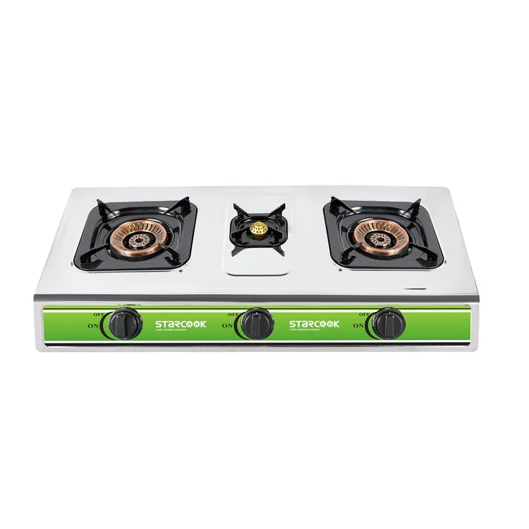 Стальная кухонная плита с 3 горелками