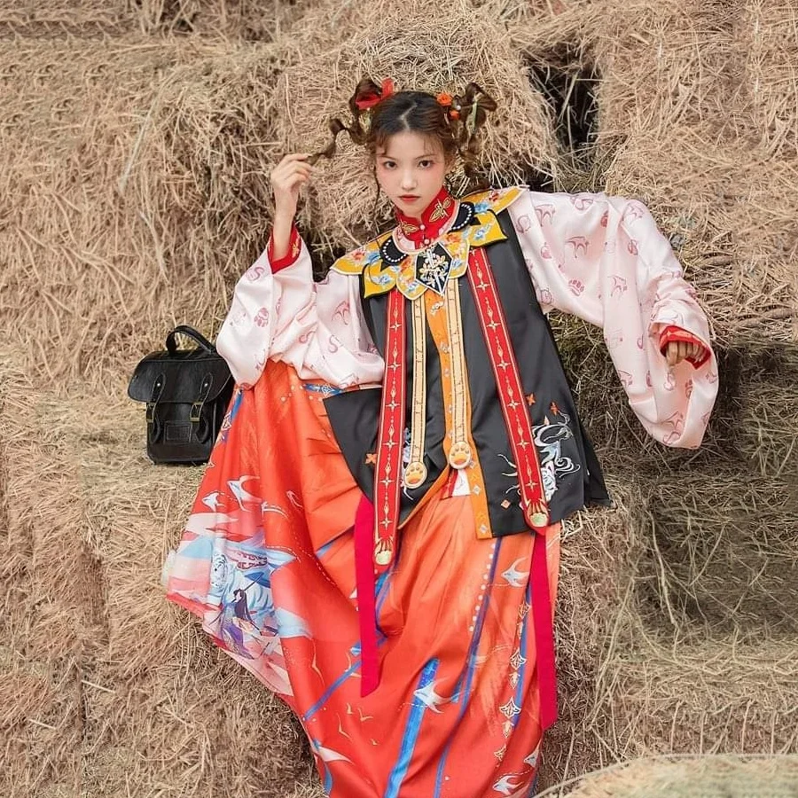 Wholesale NEW Original Design Women Costume Ancient Embroidered Chinese Traditional Clothing Dress Modern Hanfu