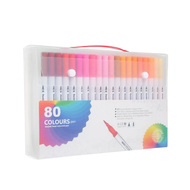 80 color dual tip fineliner drawing Painting Watercolor Art Marker  brush Pen