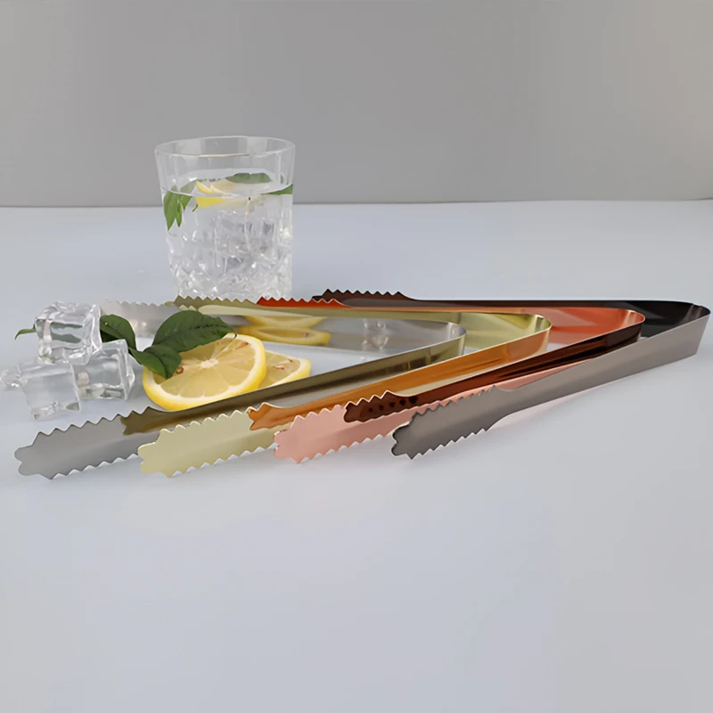 Direct Metal Stainless Steel BBQ Charcoal Bread Tong Food Salad Server Bar Tool with Engraved Logo for Home Use