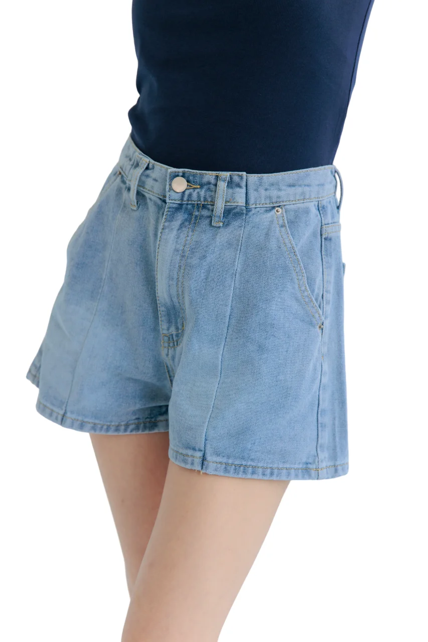 Summer Hot Sale Short Jeans Elastic Waistband Back A Line Shorts Denim Jeans For Women