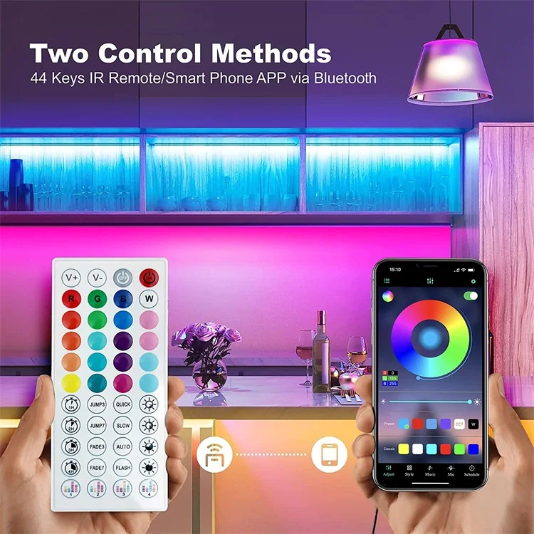 100ft возможностью погружения на глубину до 30 м RGB светодиодные полосы света 12v 5050 smart led с дистанционным управлением Bluetooth APP синхронизация музыки цвет меняется домашняя) Светодиодная лента usb-питанием