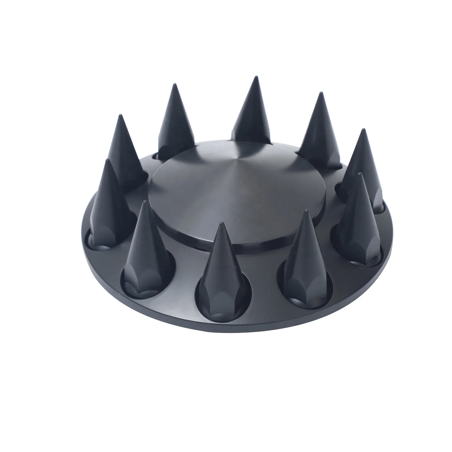 Ninetin Truxpro Black ABS Spiked Axle Covers Kit Hubcaps with 60 Pieces 33mm Thread on Lug Nut Covers for Semi Trucks