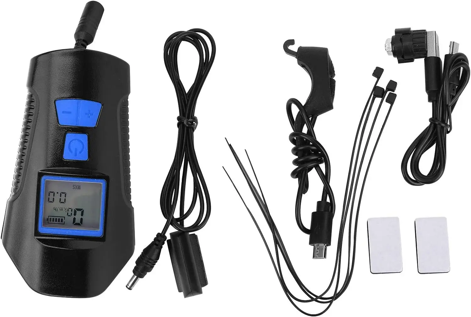 Waterproof Bicycle Light USB Rechargeable Bike Front Light Flashlight with Computer LCD Speedometer Cycling Head Lantern Horn