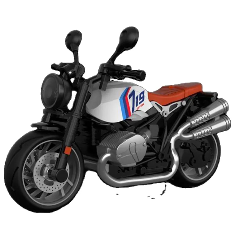 Felisu Cross-border alloy motorcycle model retro throwback motorcycle children boys creative biker decorations ornaments