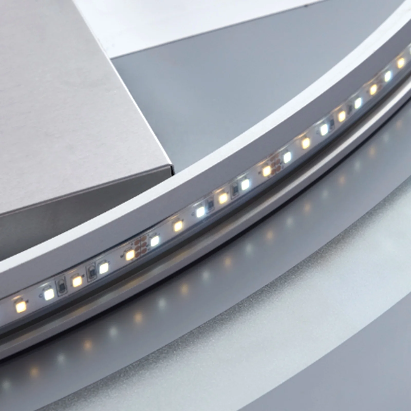 Customized Smart Bathroom Illuminated Half Round Mirror Makeup Hotel Led Bathroom Mirror