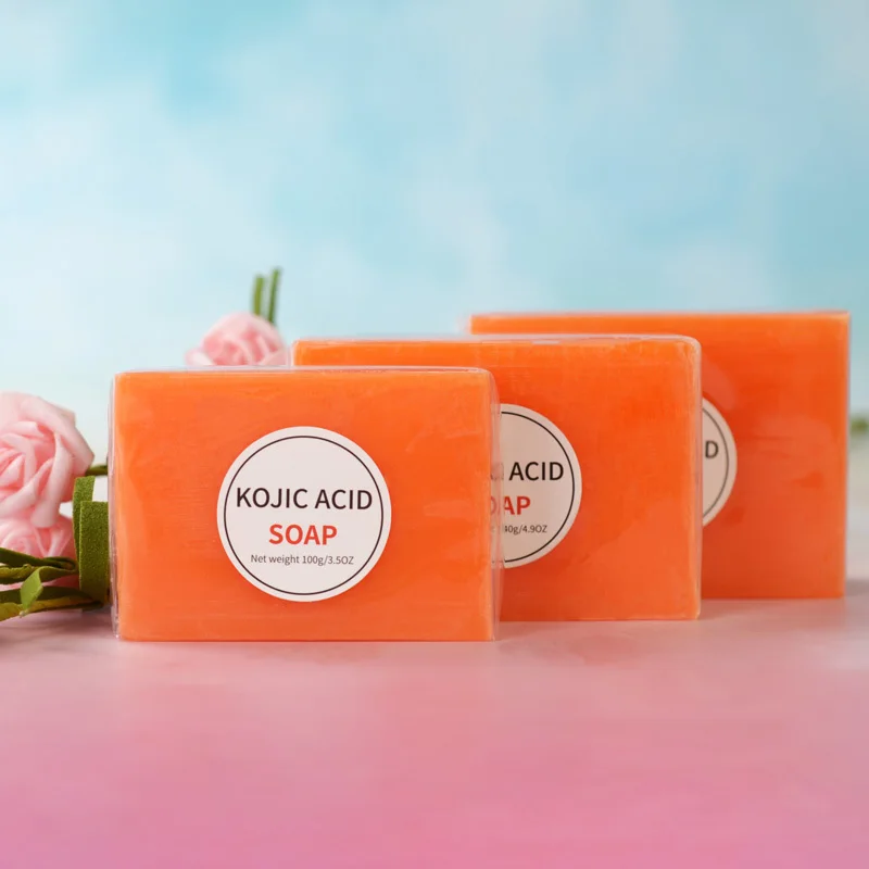 Bath Supplies 100g 140g 200g Wholesale Private Label Handmade Organic papaya Whitening Kojic Acid Soap with glutathione for skin