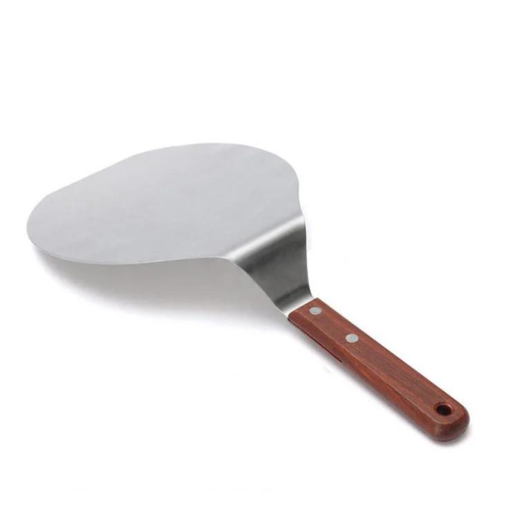 Baking Flip Server Stainless Steel Pizza Peel Paddle Flip Pizza Shovel Set with hang Bamboo Wooden Handle