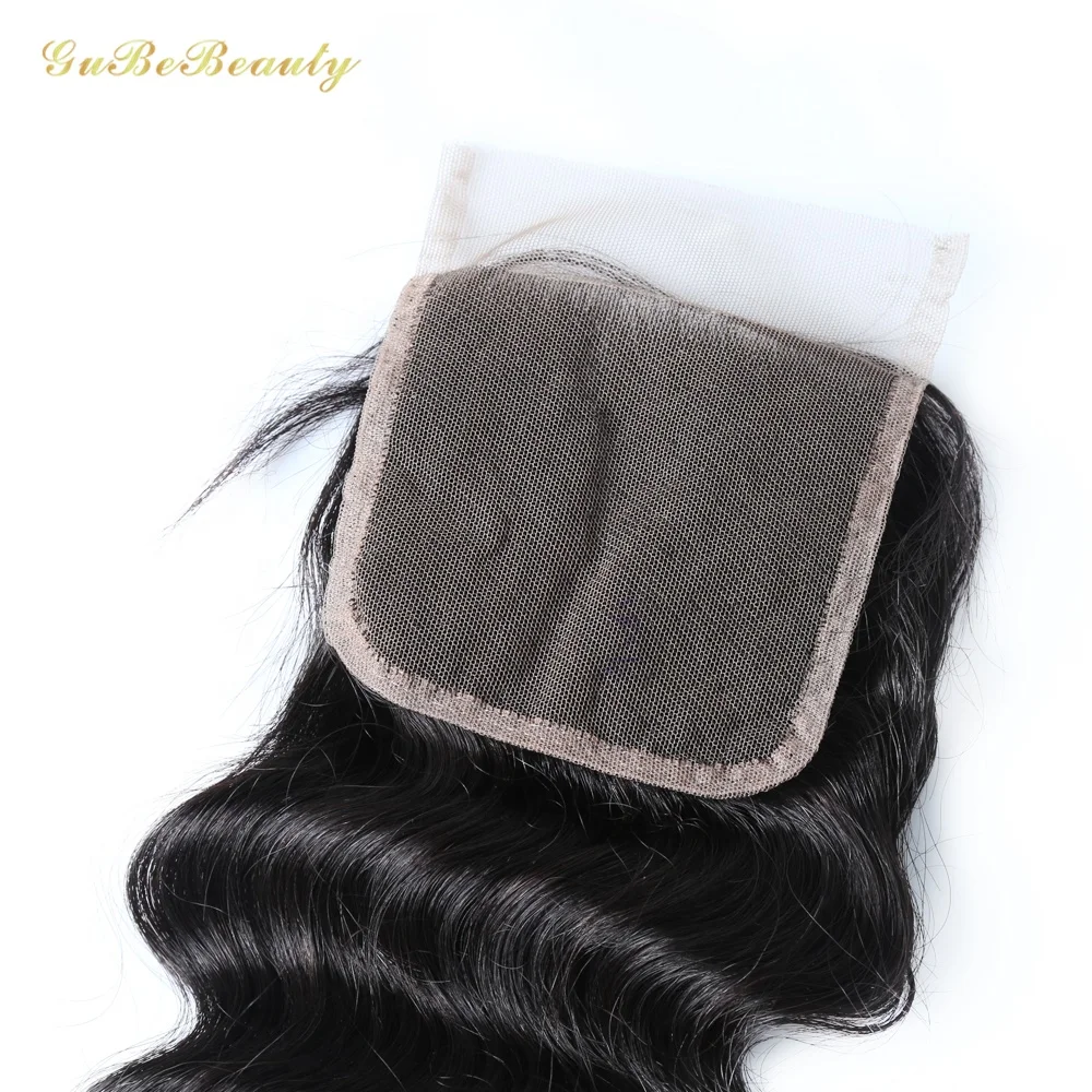 Gubebeauty wholesale human hair weave extensions 4*4 deep wave hair closure lace wigs 100% virgin human hair for black women