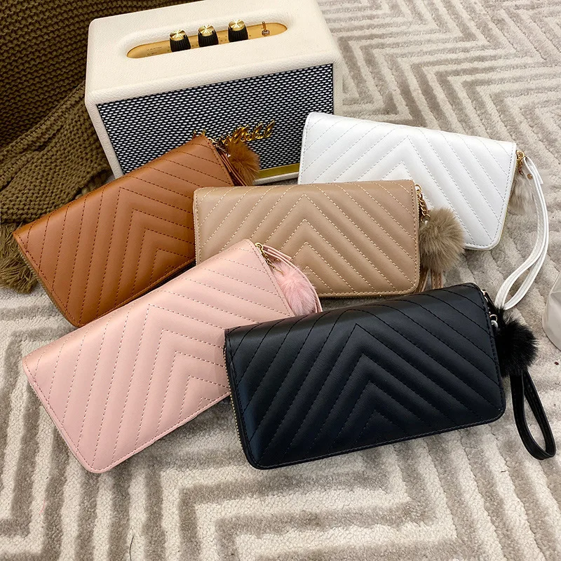 Simple Zipper Purses Long Section Clutch Wallet Soft Pu Leather Designer Slim Wallets Leather Woman