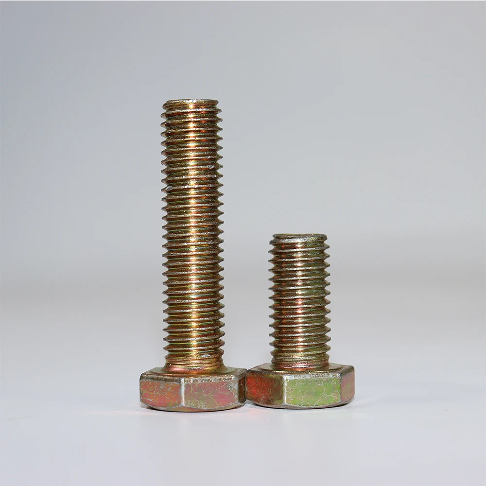 High Quality Fasteners Bolts For Industry Hexagon Screw And Nuts Din933 Zinc Plated Carbon Steel Yellow Brass Hex Head Bolts