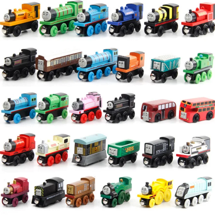 Оптовая продажа магнитные маленькие деревянные игрушечные дорожки совместимые с локомотивом детские 1:5 весы набор поездов аккумулятор