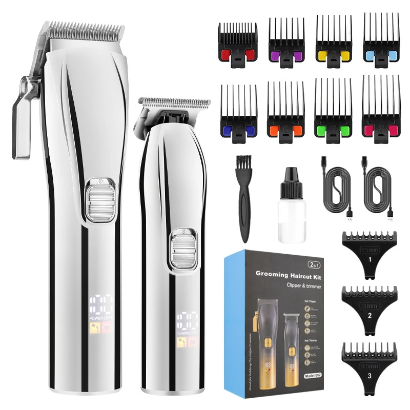Cross-border new arrival hair clipper professional electric oil head scissors carving trim cordless telephone and base suit