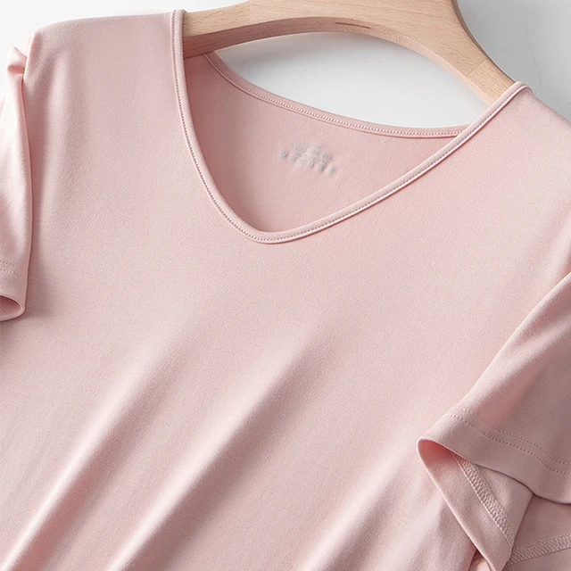 blank heavy weight V-neck ladies bamboo t shirt