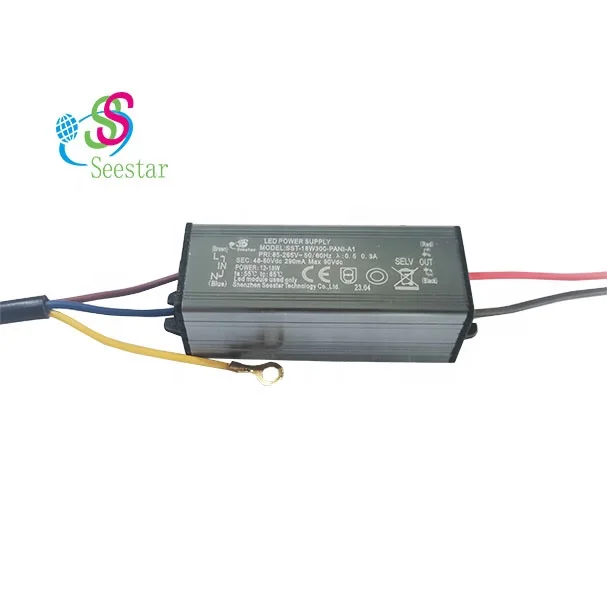 Seestar high quality AC85-264V DC48-60V 300mA 0.5PF Isolated 1KV 12W 13W 14W 15W 16W 17W 18W outdoor waterproof IP65 led driver