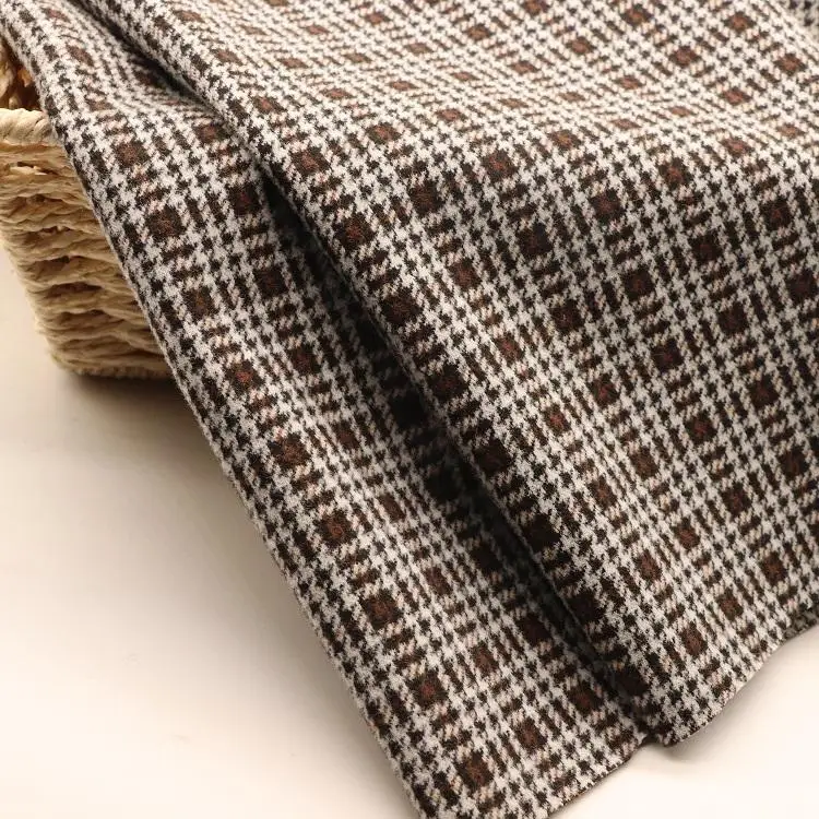 Factory sale yarn dyed various color knitted plaid 100%polyester jacquard fabric for dress