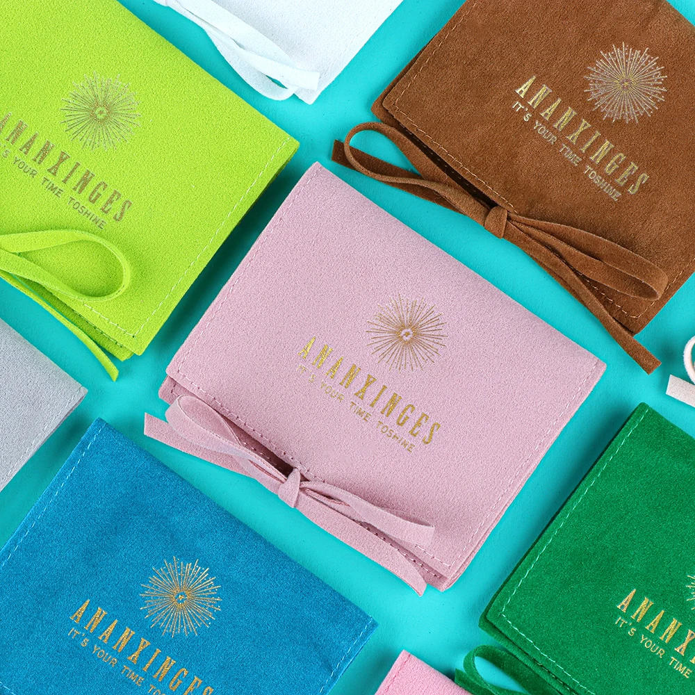 XDS Custom Logo Drawstring Jewelry Packaging Pouches Bags Wedding favor Bags Jewel Velvet Pouch neck mannequin