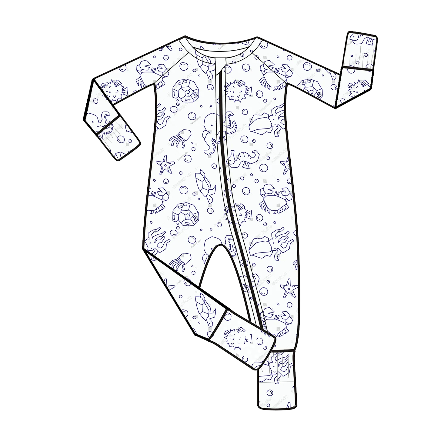 Comfortable Bamboo Fiber Baby Romper with Two Way Zipper for Unisex Soft Skin Friendly Breathable Bodysuit and Jumpsuit