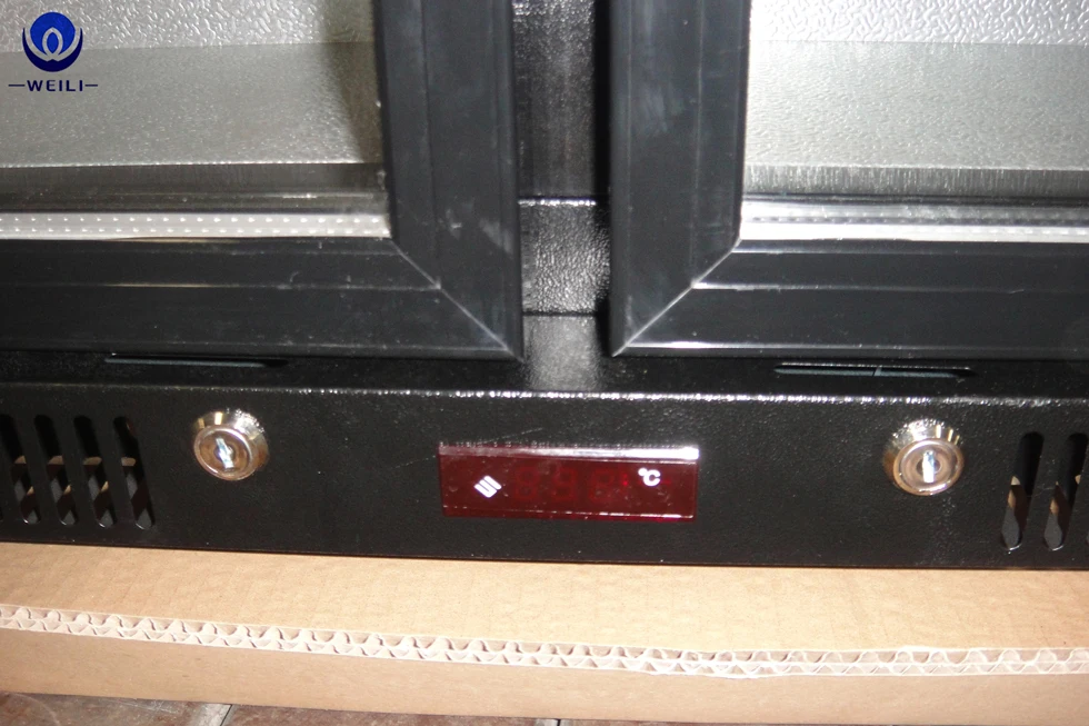wholesale custom 208L double glass doors commercial beer fridge equipment bar drink cooler