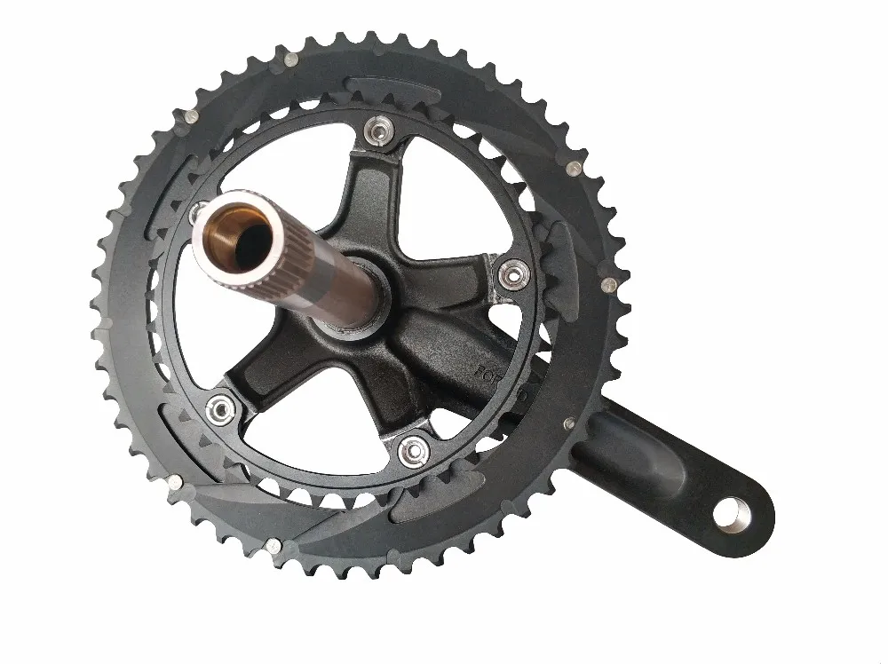 JIANKUN Customize logo 170mm 2*10/2*11s 39/53T Road Crankset With Bottom Bracket(Black)
