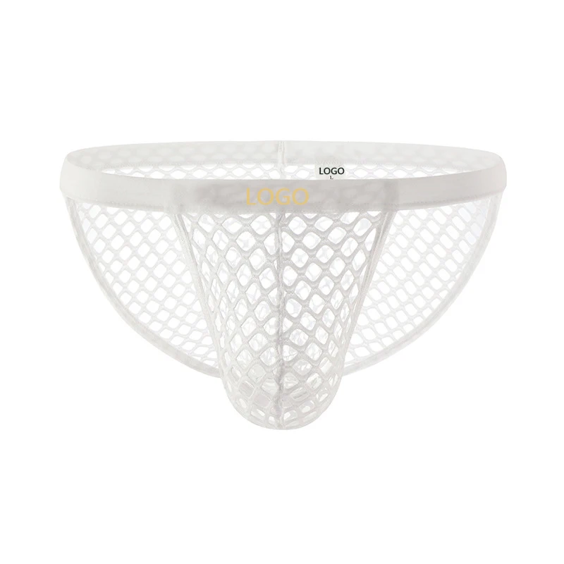 Custom Logo Hollow-out Polyester Fabric Boys Sexy Underwear Thong For Men U Convex Thong G-Stringxxx